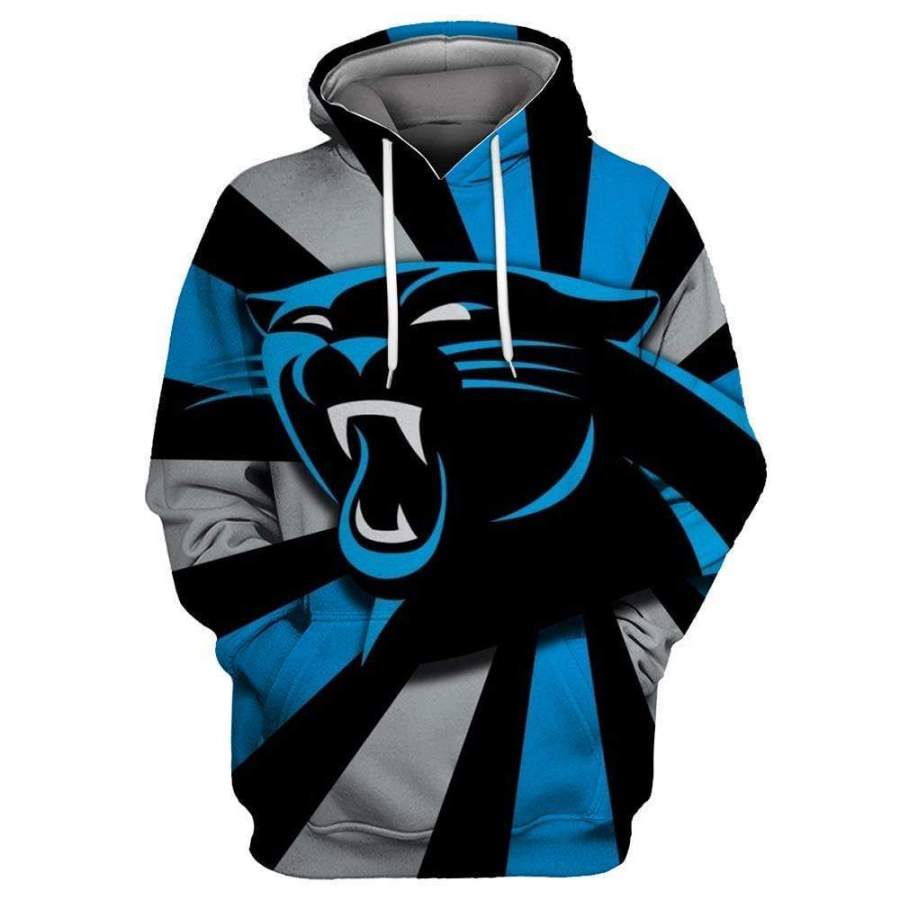 3D Carolina Panthers Printed Hooded Pocket Pullover Sweater 334 style