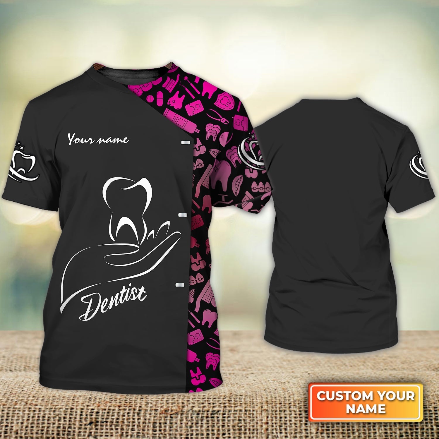 Custom Dentist T Shirt Tooth Dentist Dentistry Dental Uniform All Over Print Shirts