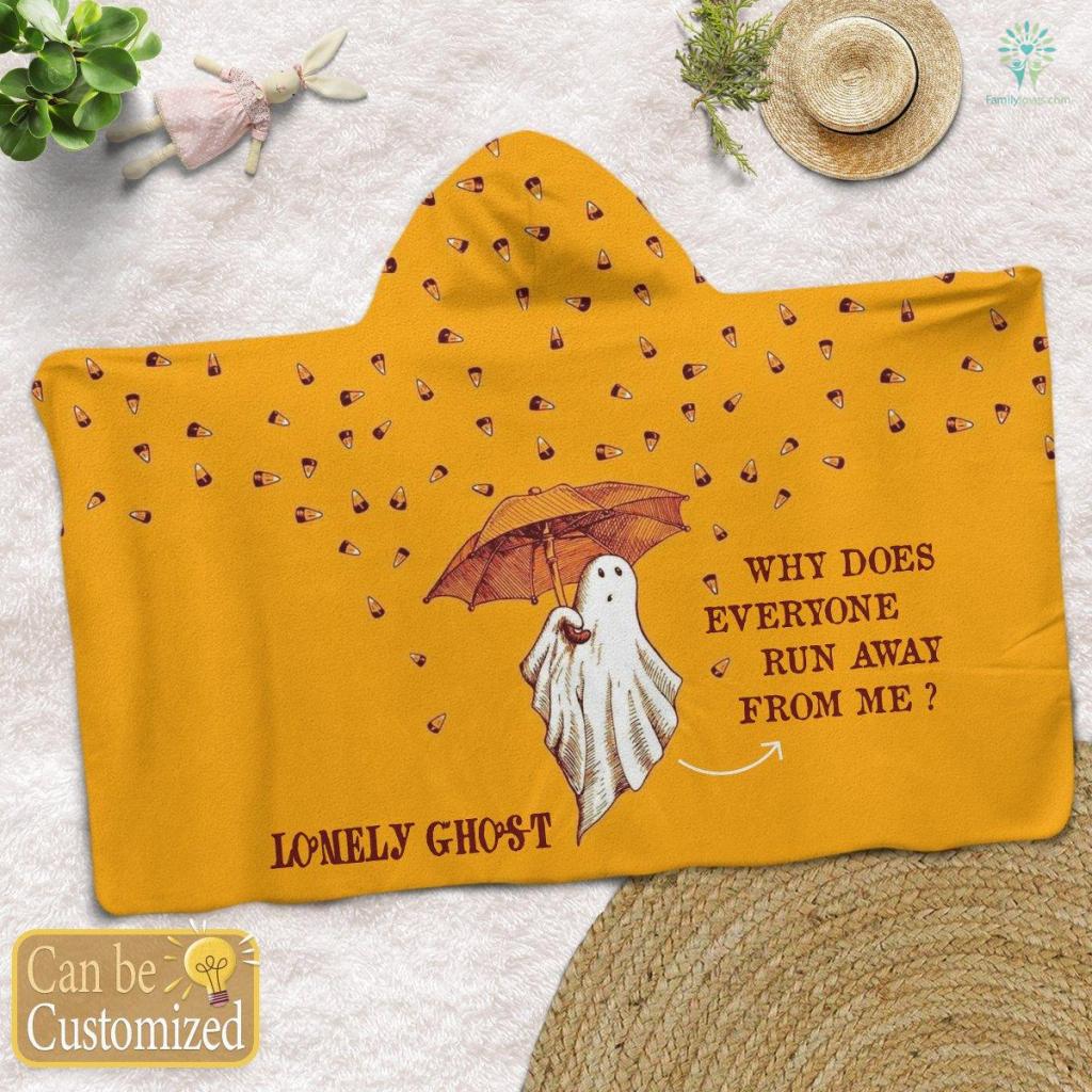 Lonely Ghost Halloween Hooded Blanket