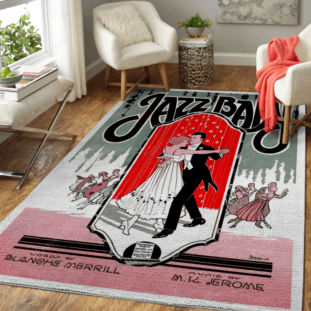 Jazz Baby Sheet Music 1919 – Music And Dancing Art For Fans Area Rug Carpet