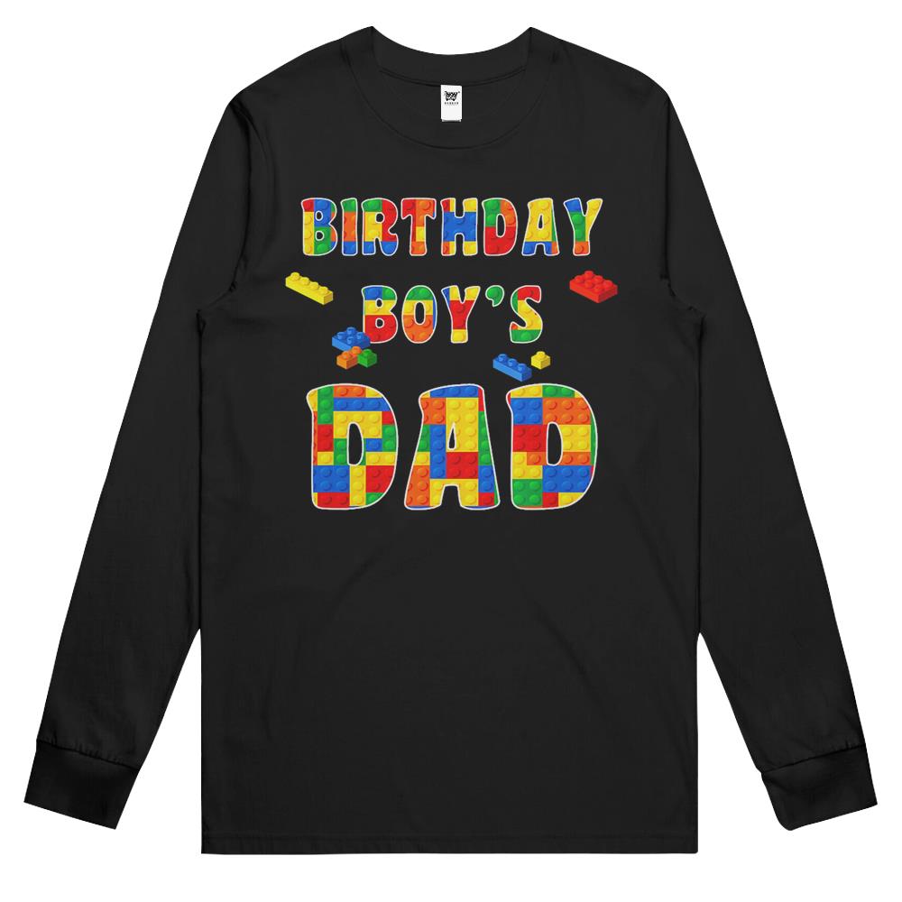 Building Block Dad Of Birthday Boy Long Sleeve T Shirts