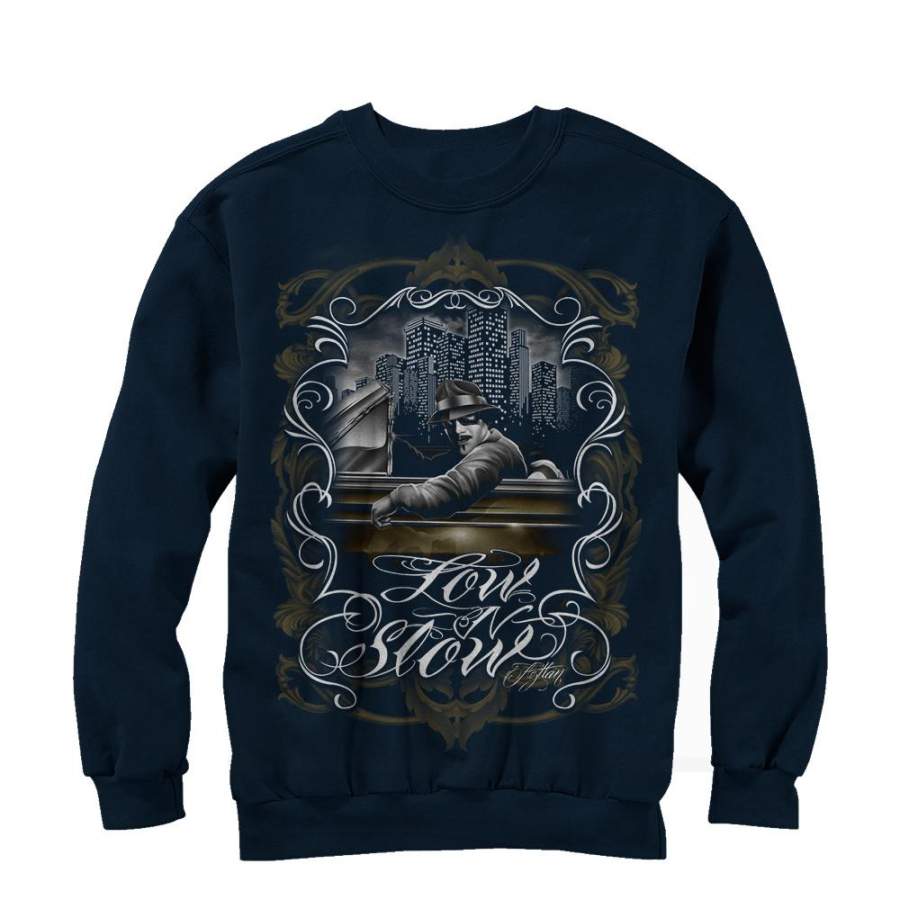 Aztlan Men’s Low N Slow  Sweatshirt Navy Blue