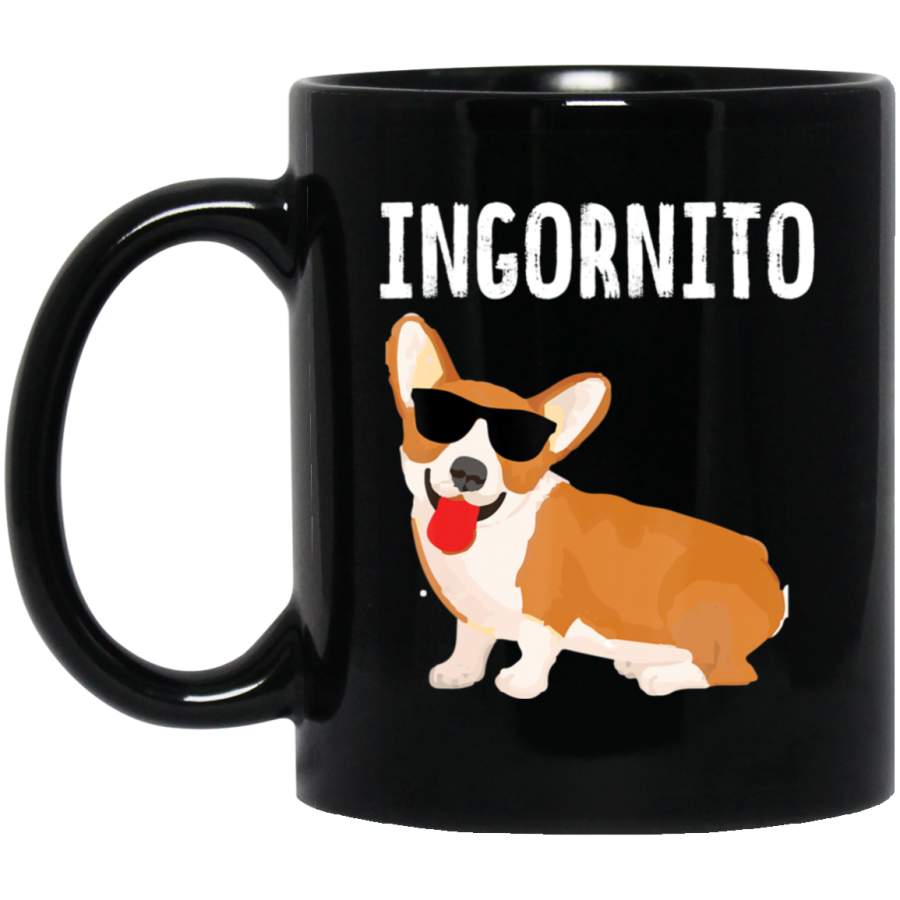 Vintage Incorgnito Funny Corgi Lover Gift Black Mug Pet Owner, Dog Dad Mom Lover, Best Friends Gifts Funny Sayings Slogan Cute