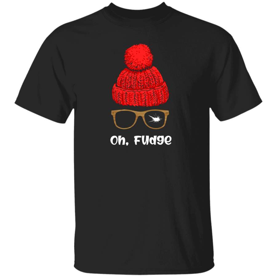 Christmas Candy Lover Shirt Oh Fudge Funny Christmas Red Wool Hat Glasses Candies Geek Nerd Lover Gifts Christmas T-Shirt