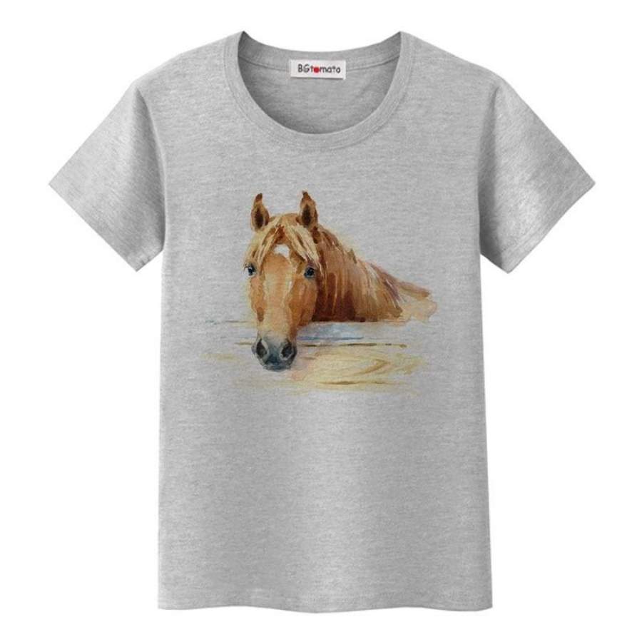 Super cool 3D horse tshirt cool summer tops hot sale funny tees original brand casual shirt lovely 3D horse t-shirt