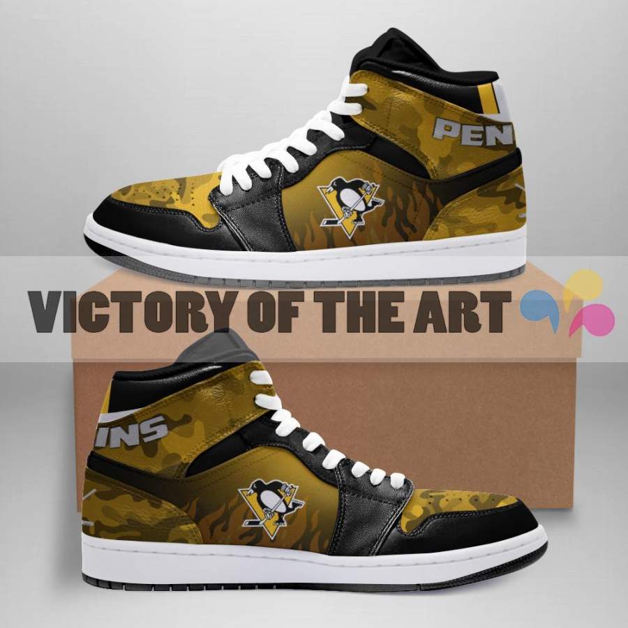 Simple Camo Logo Pittsburgh Penguins Jordan Sneakers