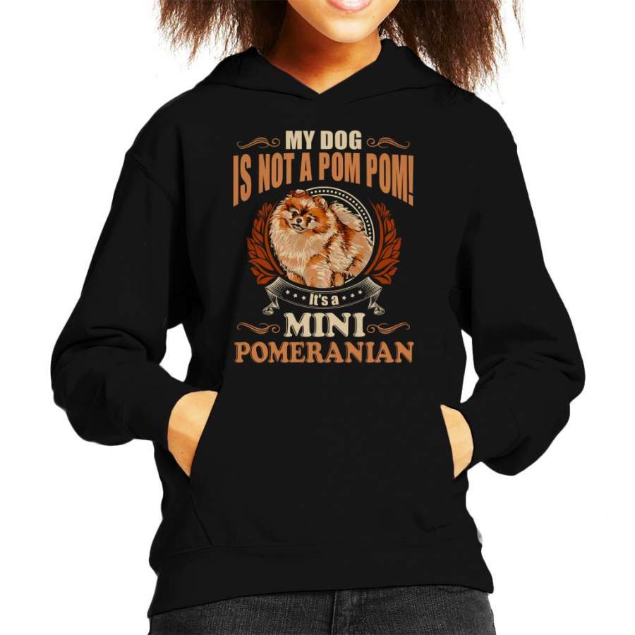 My Dog Is Not A Pom Pom Its a Mini Pomeranian Kid’s Hooded Sweatshirt