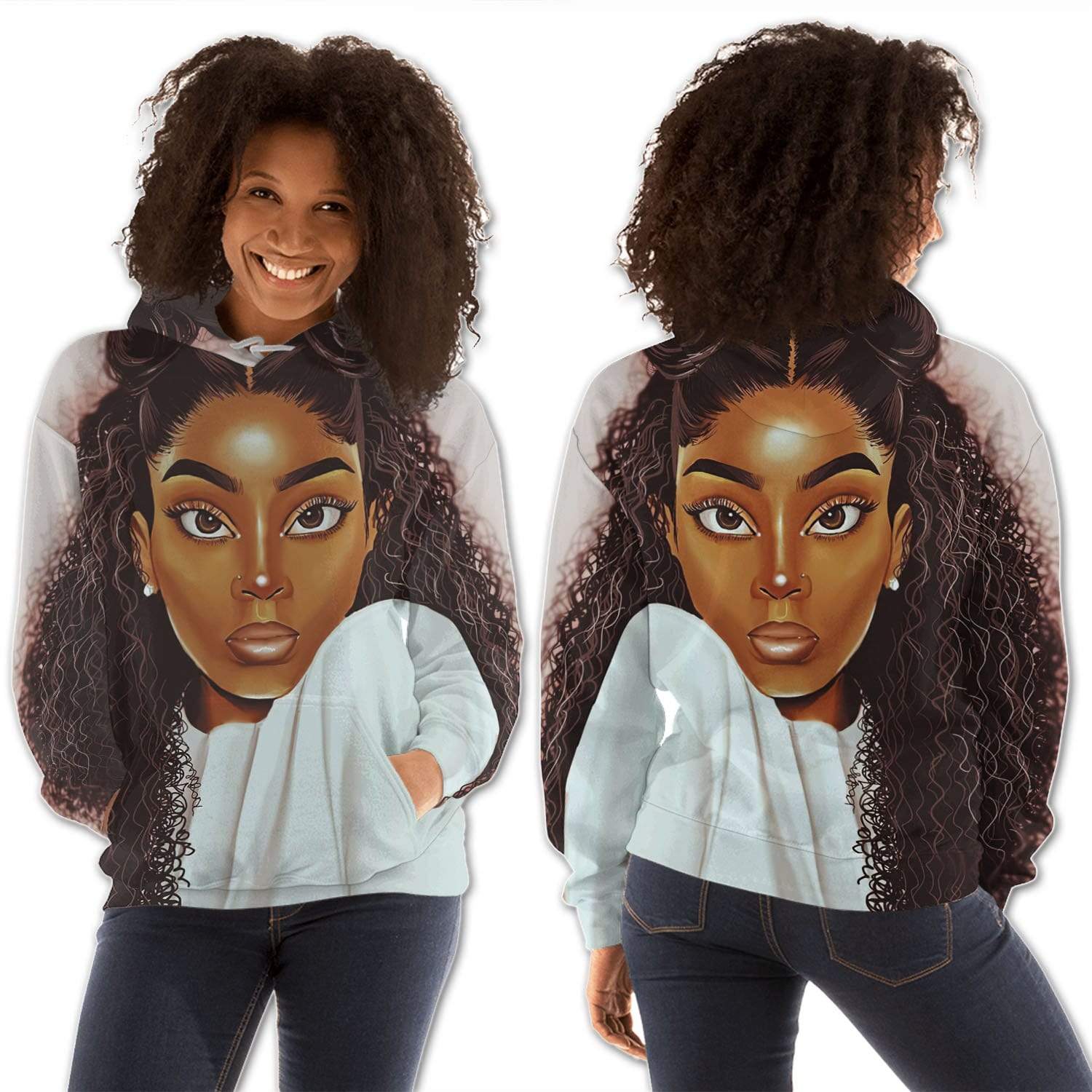 African American Hoodies Beautiful African American Woman Black History Clothing