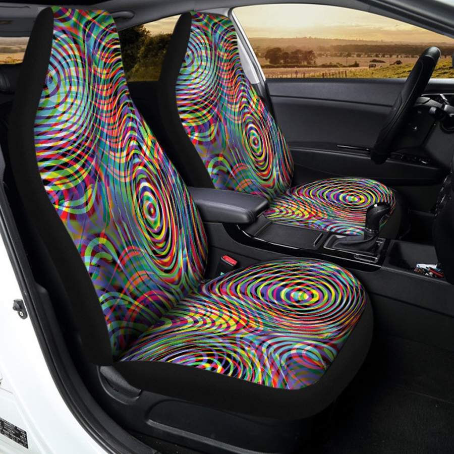 Floral Red Poppy Pattern Print Universal Fit Car Seat Cover