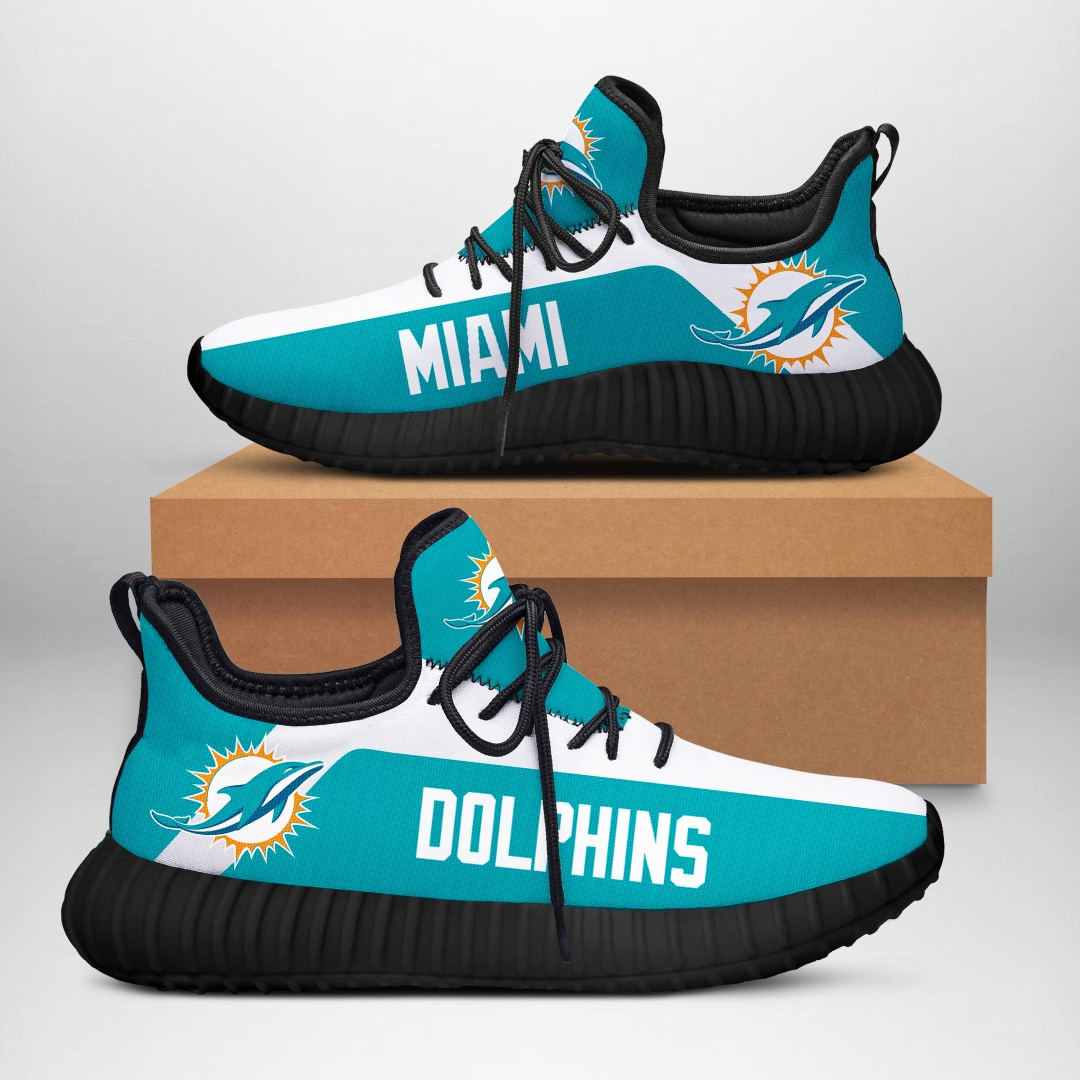 Miami Dolphins Sneakers Custom Shoes Black Shoes 2 Fan Gif