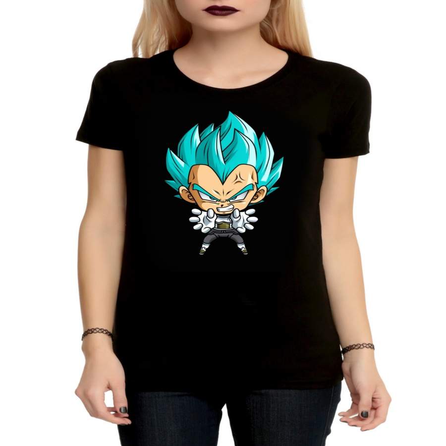 Women’S Fashion Casual Vegeta Super Saiyan Blue Anime T Shirt Girl’S Funny T Shirt