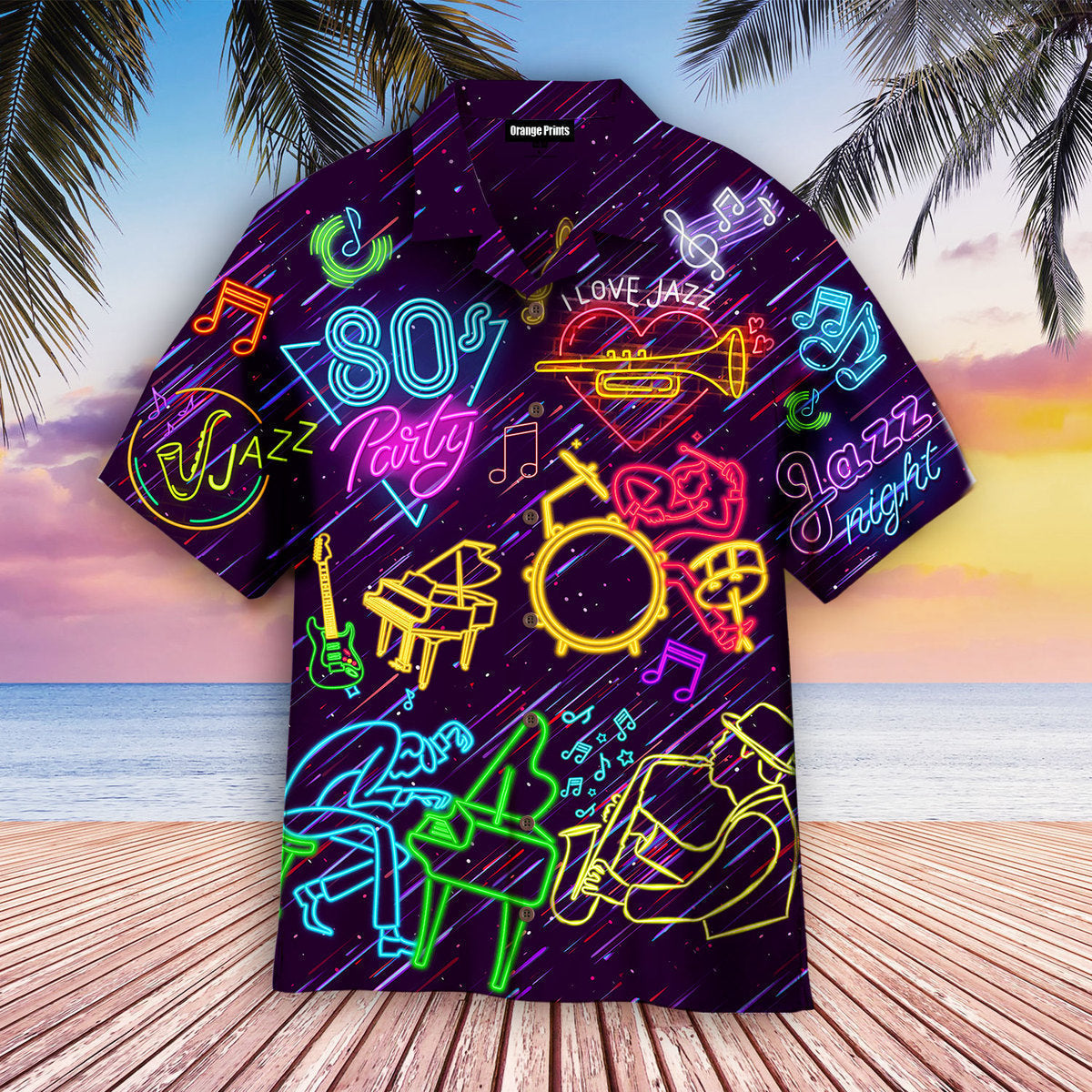 Neon Music Is A Journey Jazz Getting Lost Aloha Hawaii Shirts For Men Women Ha51231