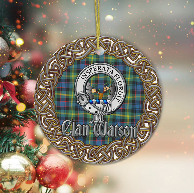 Watson Celtic Ring Plaid Ornament Gift. Christmas Tree Ornament Tartan Ornament Great Christmas Ornaments Gift