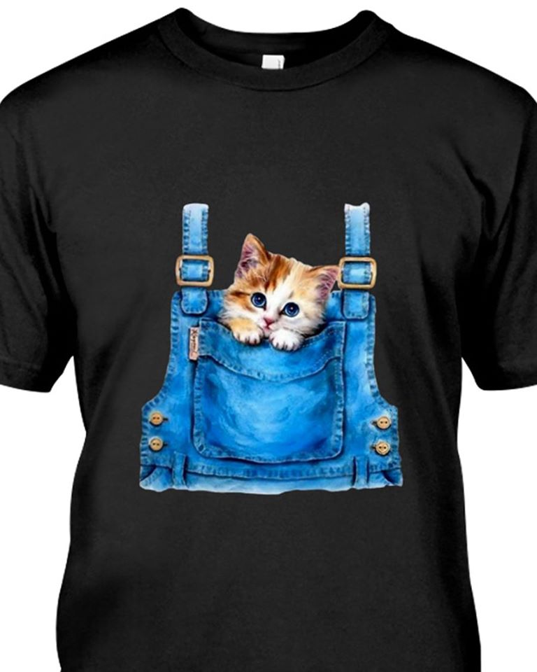 Cute Pocket Cat Standard Men T-shirt