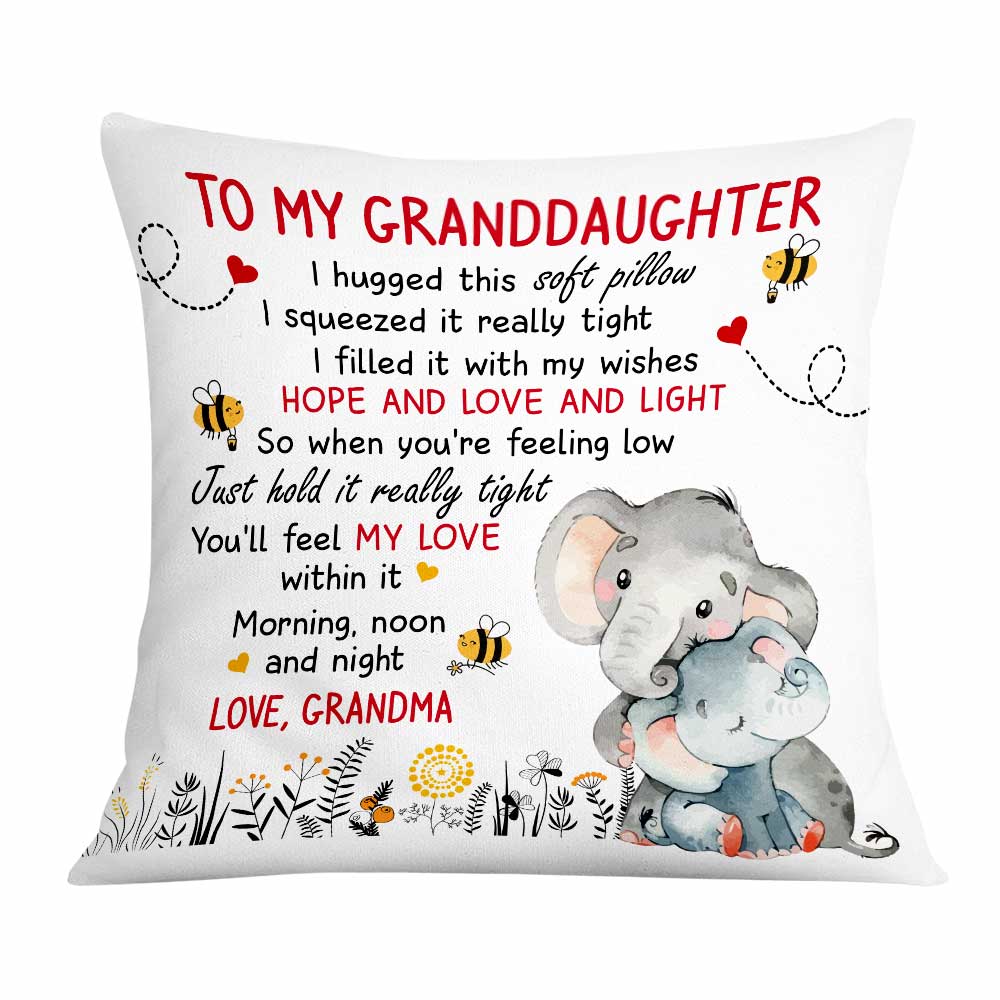 Personalized Mom Grandma Daughter Granddaughter Elephant Pillow Jr101 30O47