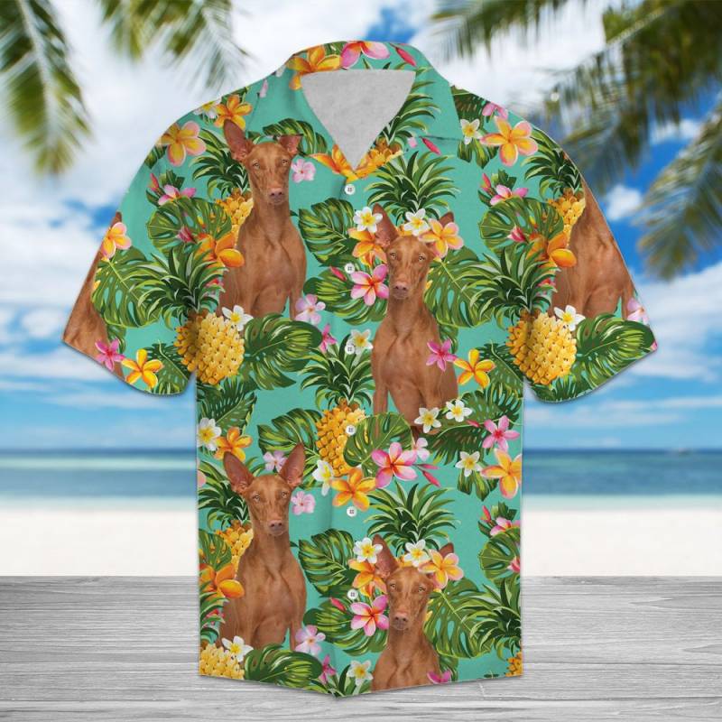 Tropical Pineapple Pharaoh Hound Hawaiian Shirt Ha102502