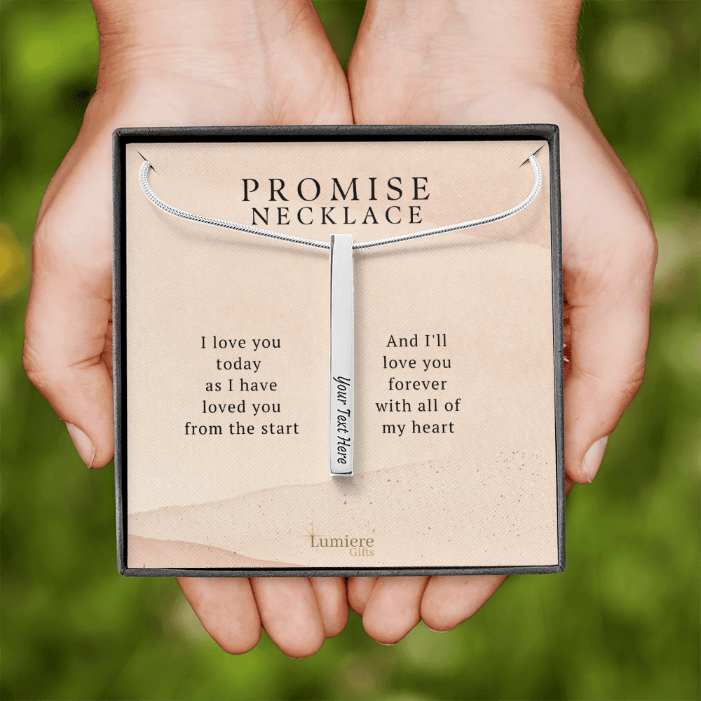 Promise Necklace Personal Engraving 2 Sides, Couple Necklace, Gift For Valentine’S Day