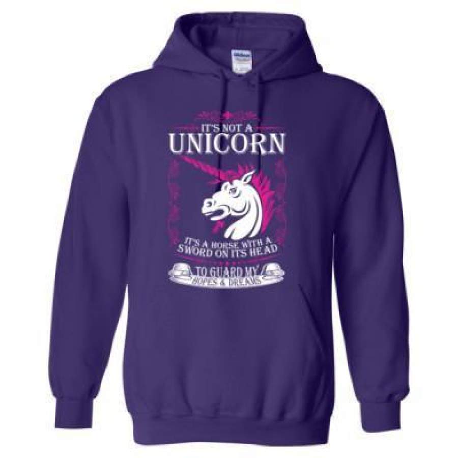 AGR Its Not A Unicorn Its A Horse With A Sword On Its Head To Guard My Hopes And Dreams – Heavy Blend™ Hooded Sweatshirt