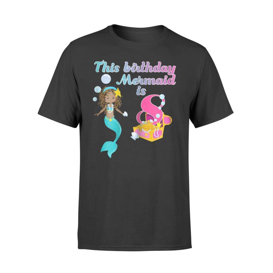 African American Mermaid For 8 Year Old Birthday Party T-Shirt