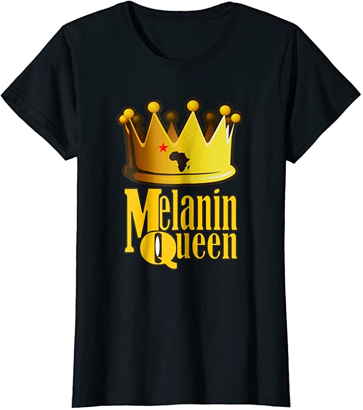 Womens Melanin Queen T-Shirt black African American Pride Tshirt