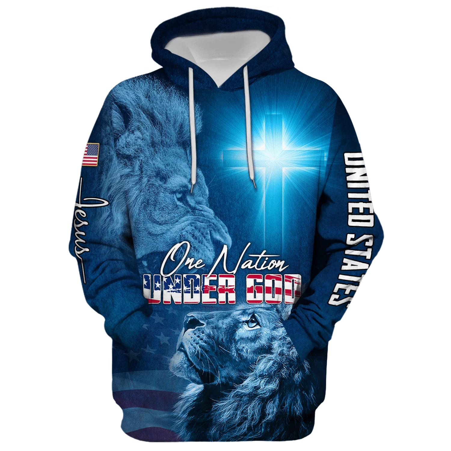 One Nation Under God Hoodie  Men & Women Christian Hoodie  3D Printed Hoodie