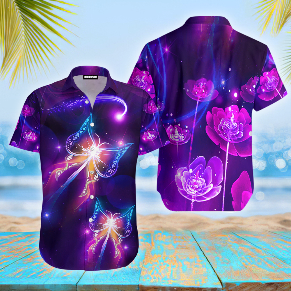 Purple Butterfly Hawaii Shirt For Men Women Ha8958