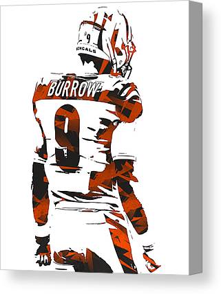 Joe Burrow Cincinnati Bengals Pixel Art 1001 Joe Hamilton Canvas Print