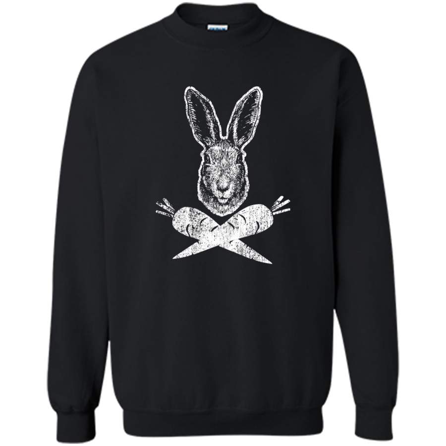 Bunny Skull And Crossbones Hip Easter T-Shirt Printed Crewneck Pullover Sweatshirt 8 oz