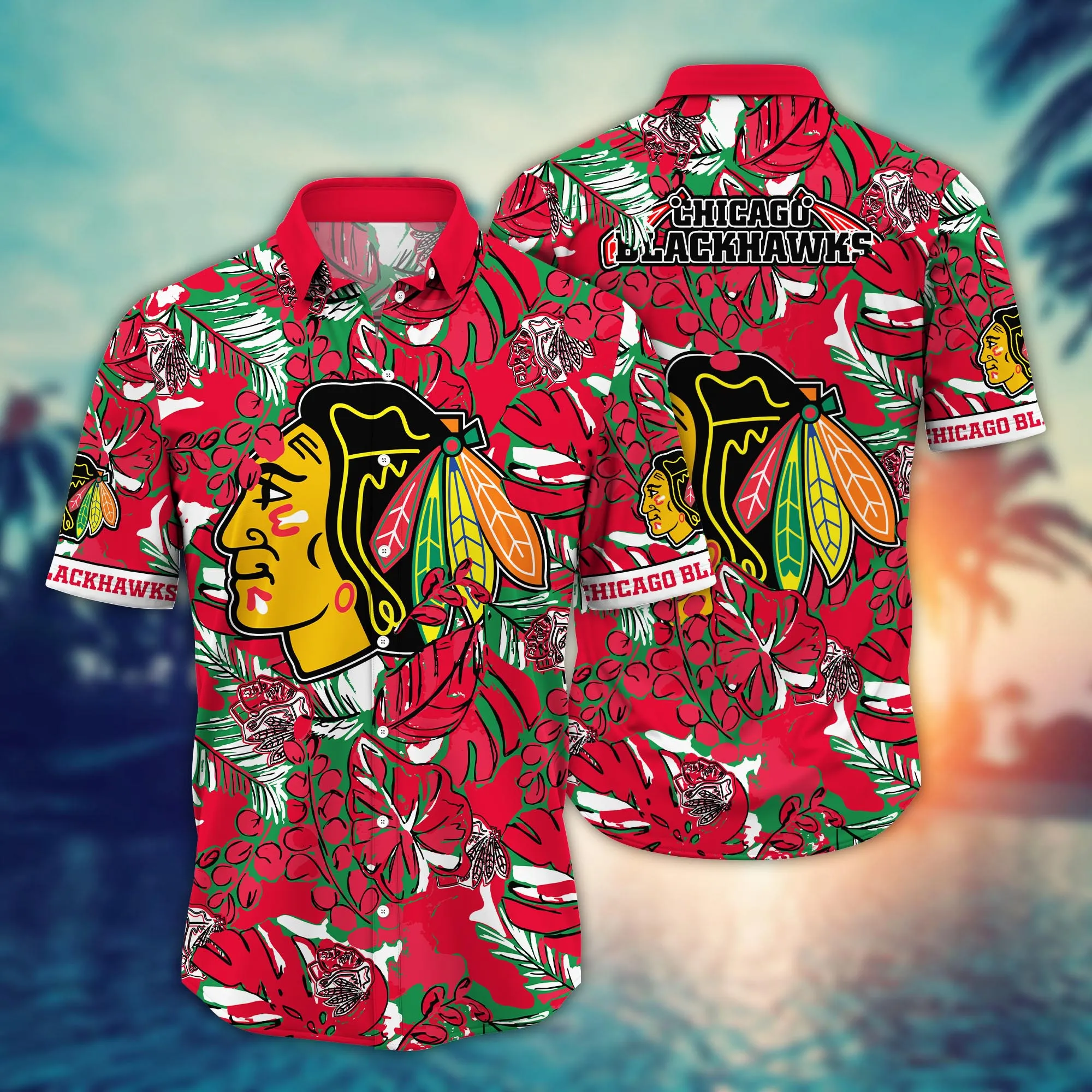 Chicago Blackhawks Nhl Hawaiian Shirt Surfing Aloha Shirt