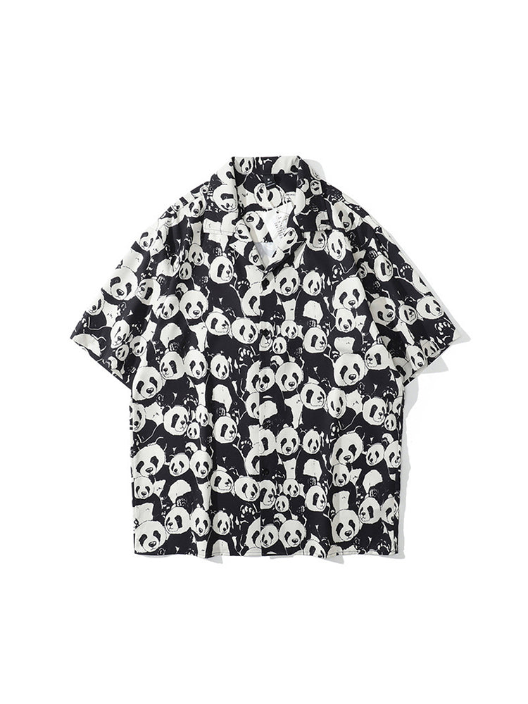 Casual Lapel Cartoon Leopard Print Shirt