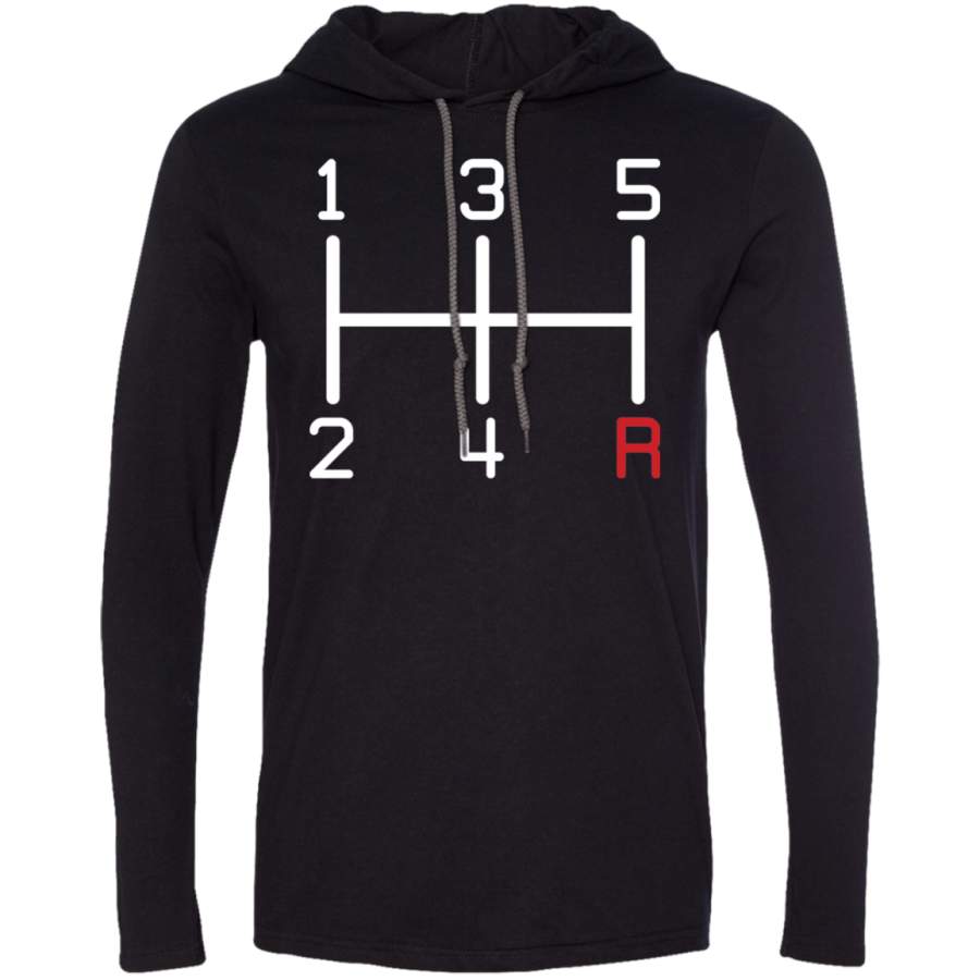 5 Speed Manual Shift Stick Long Sleeve T-Shirt Hoodie