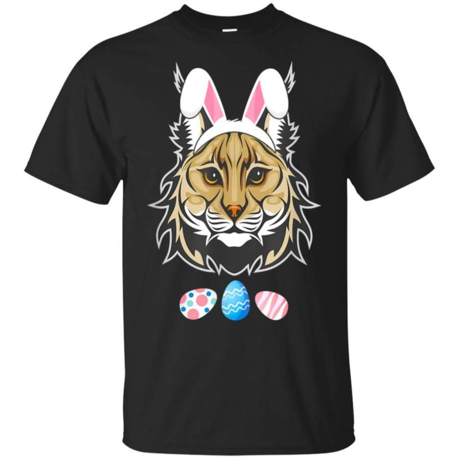 Funny Easter Lynx With Bunny Ears And Eggs T Shirt