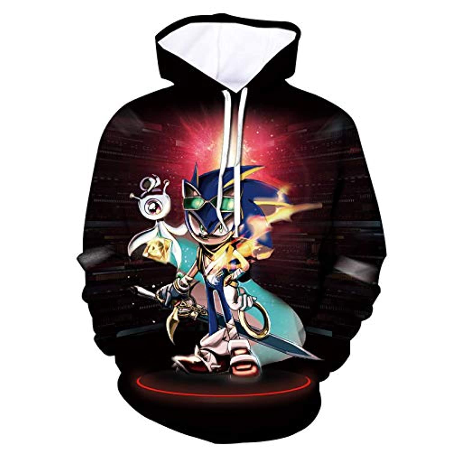 Cartoon Games Sonic Hoodie – 3D Print Unisex Sonic the Hedgehog Pullover Hoodie for Teens