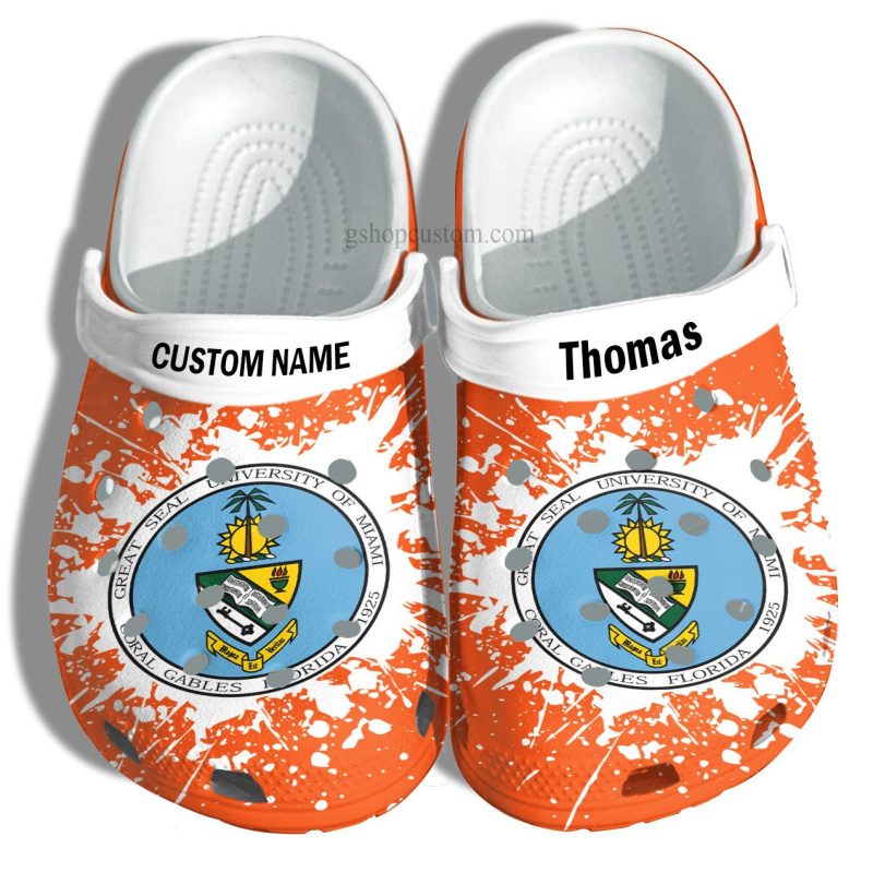 University Of Miami Graduation Gifts Croc Shoes Customize- Admission Gift Shoes