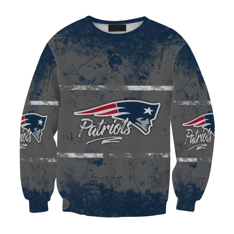 New England Patriots Gray Blue1 Gift For Fan 3D Full Printing Sweatshirt