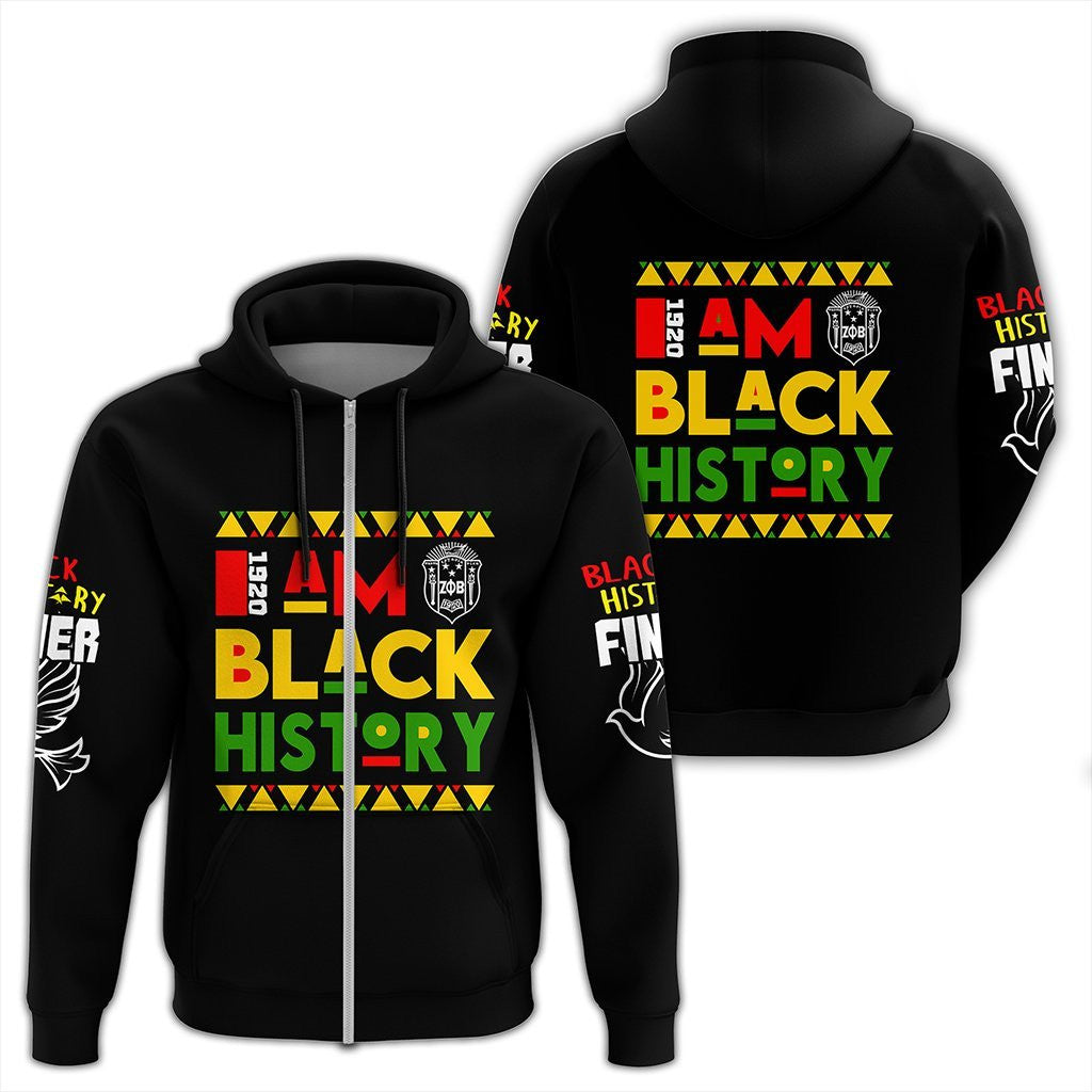 Sorority Hoodie – Black History Zeta Phi Beta Zip Hoodie