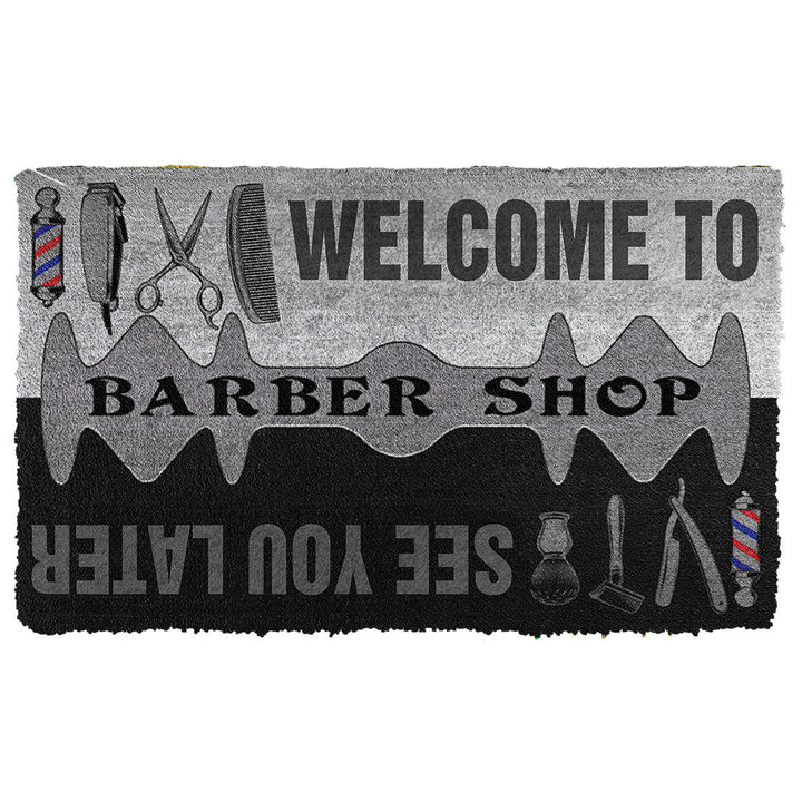 Waybackapparel Welcome To Barber Shop 3D Doormat