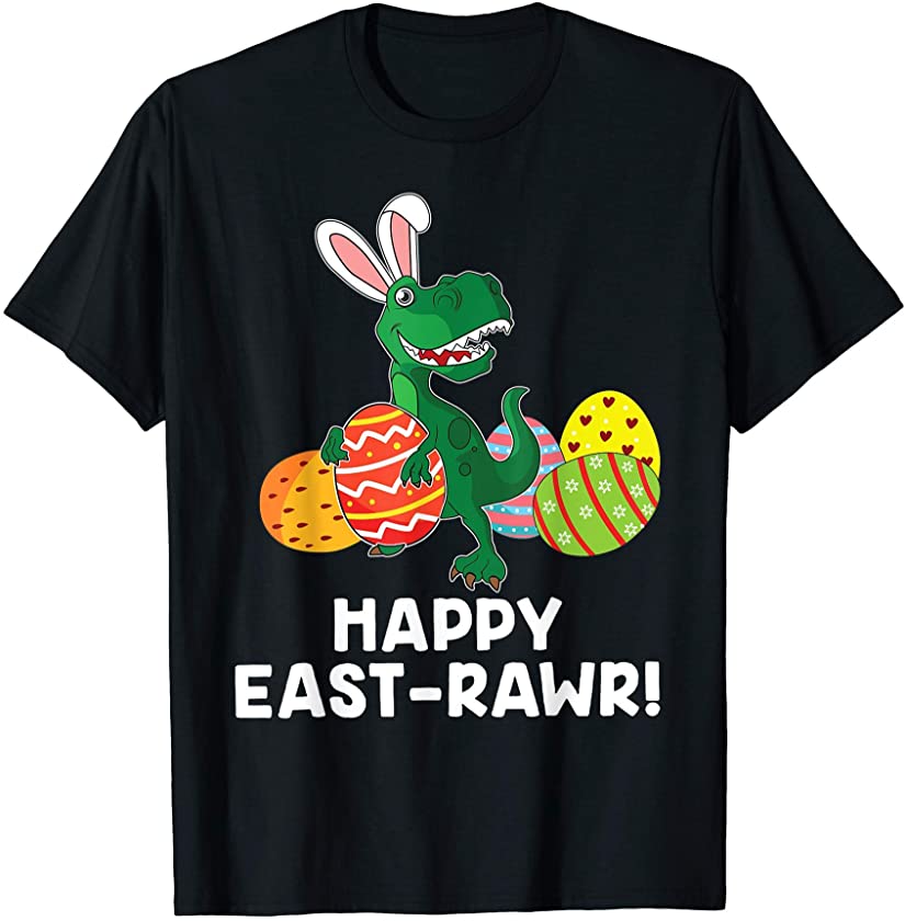 Rawr eggs Dinosaur TRex Rabbit Ears Costume T-Shirt