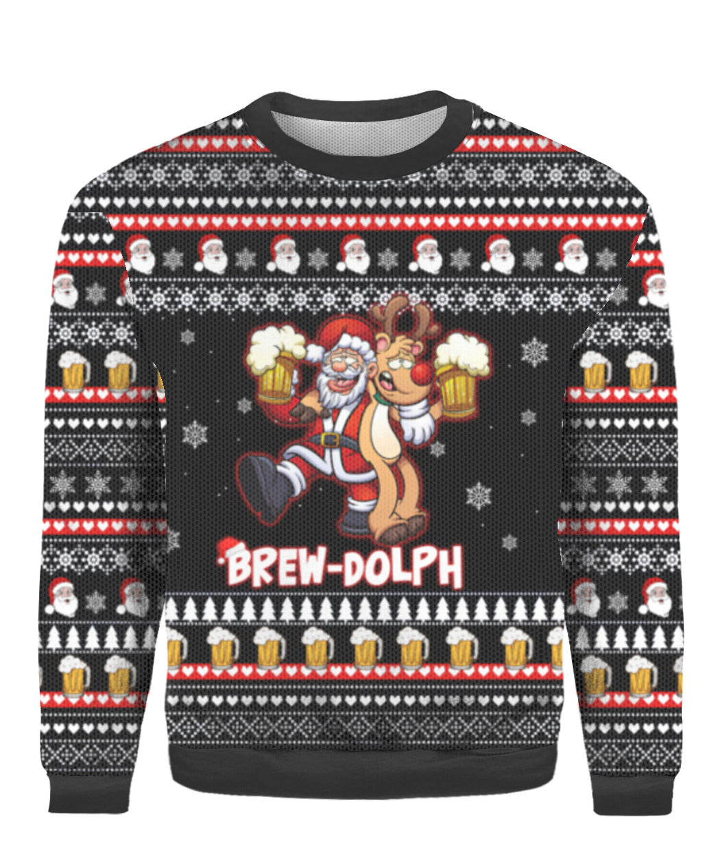 Brewdolph Reindeer Christmas Ugly Christmas Sweater – For Men And Women – Adult