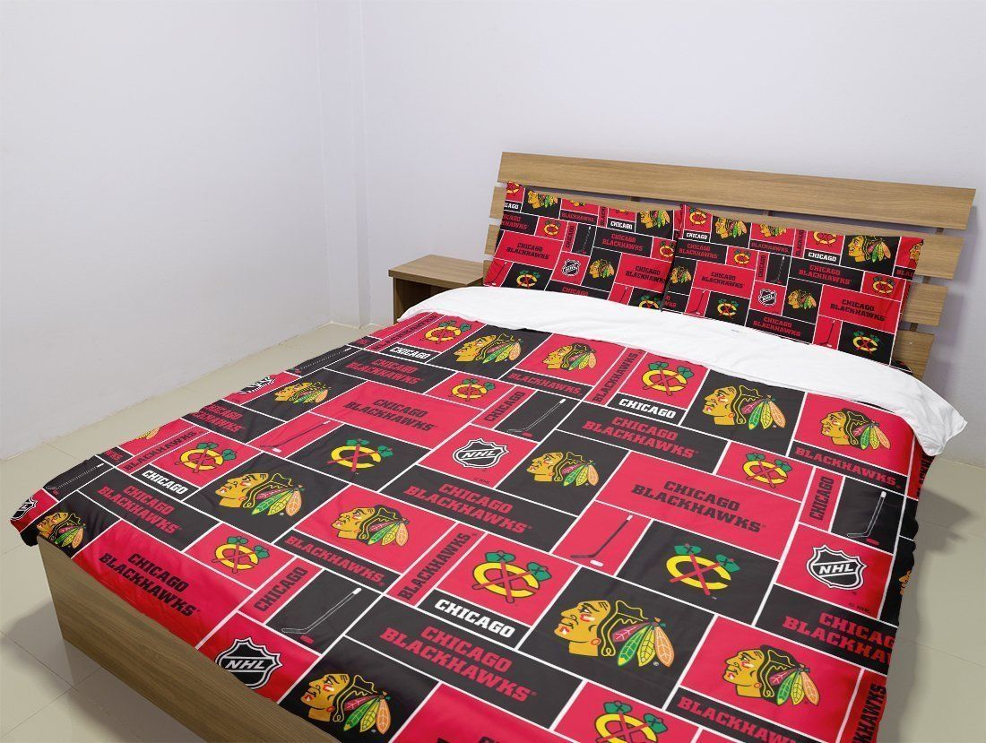 Chicago Blackhawks (2 Styles) ? Bedding Set (Duvet Cover & Pillowcases)