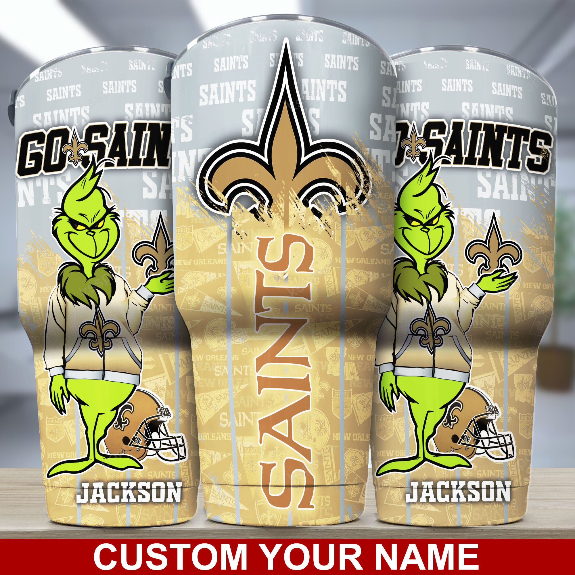 New Orleans Saints Custom Name Tumbler Bg109