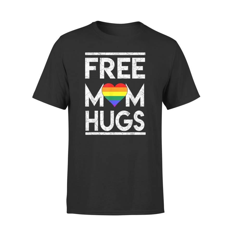 YOLOstuff Vintage free mom hugs tshirt rainbow heart lgbt month pride T-Shirt T-shirt