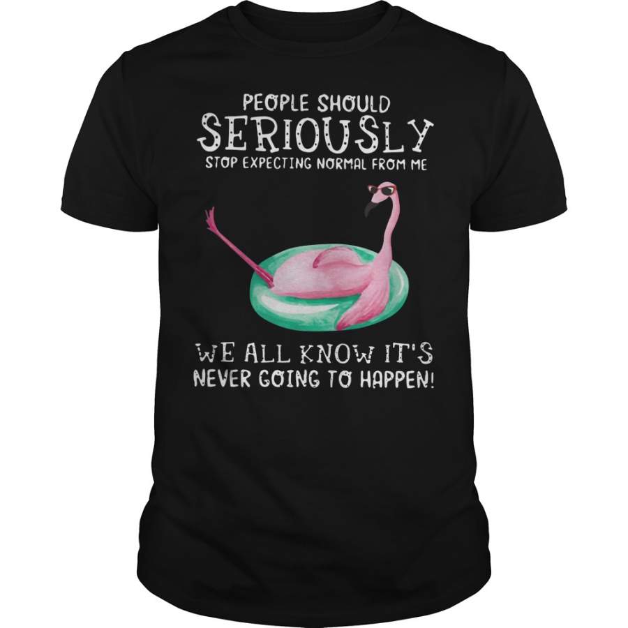 Flamingo people should seriously stop expecting normal from me we all know T-Shirt