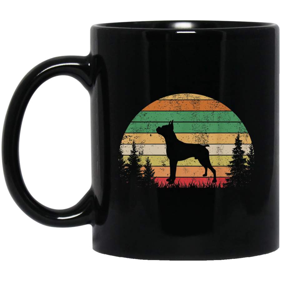 Boxer Vintage Silhouette 60S 70S Retro Dog Gift Mug