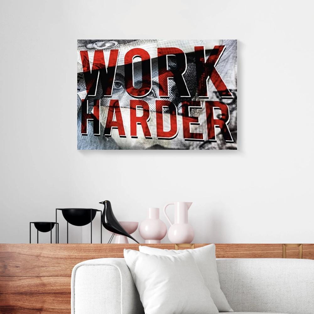 Canvas Wall Art Work Harder Red Version Business Wall Art Canvas Home Decor Canvas