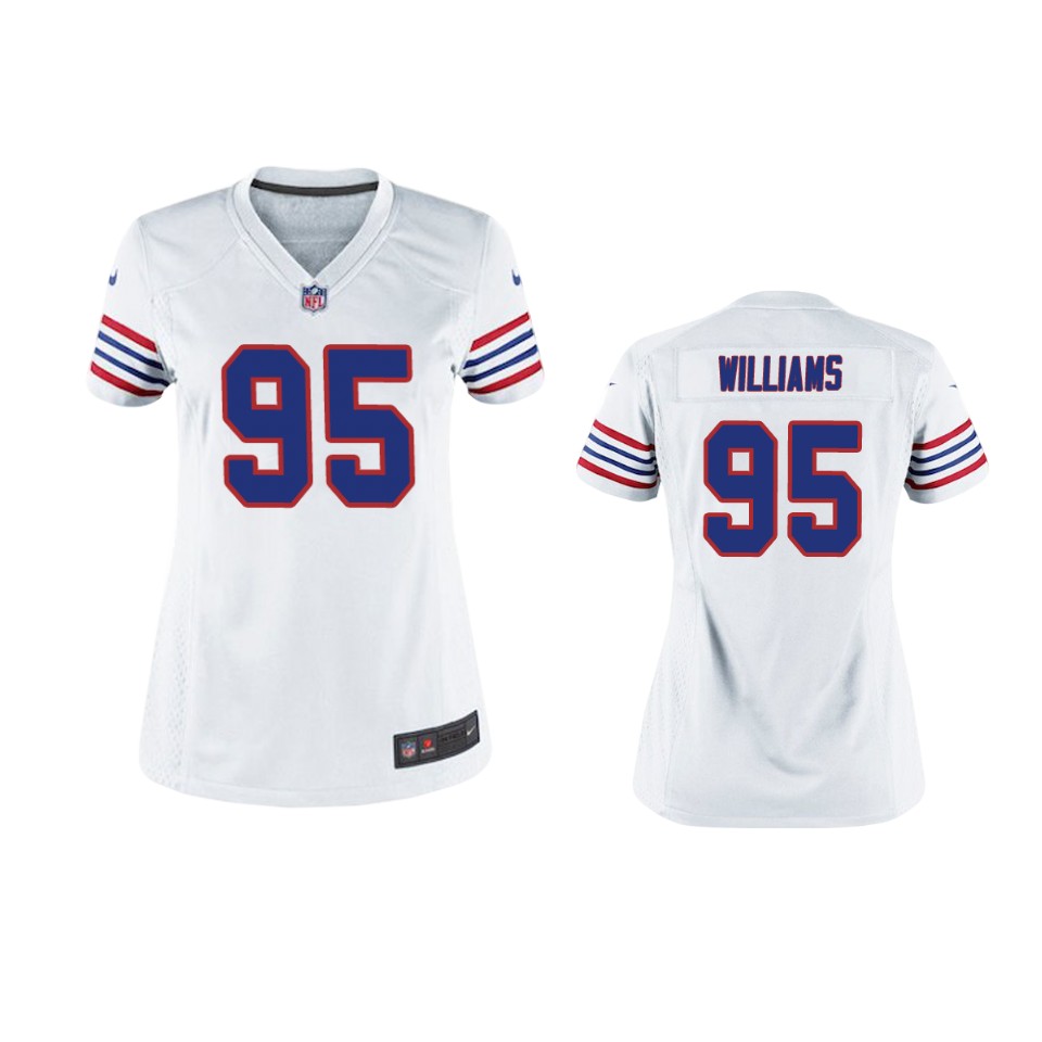 Buffalo Bills Kyle Williams White Throwback Game Jersey – Women