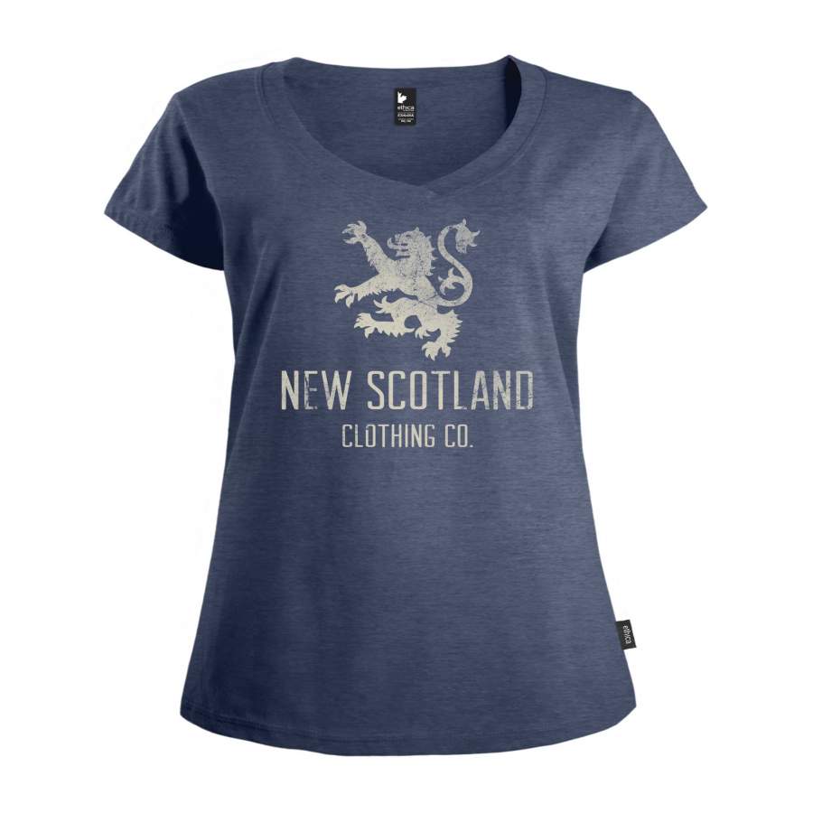 Vintage Lion V-Neck Tee – Heather Navy