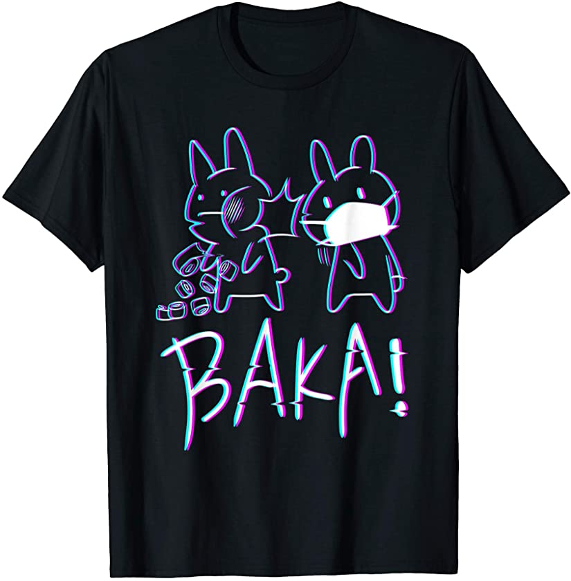 Kawaii Baka Rabbit Slap Toilet Paper Mask T-Shirt