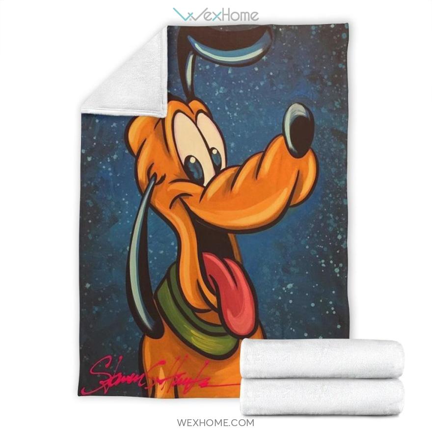 Happy Face Pluto Cartoon Premium Blanket Collection W1111