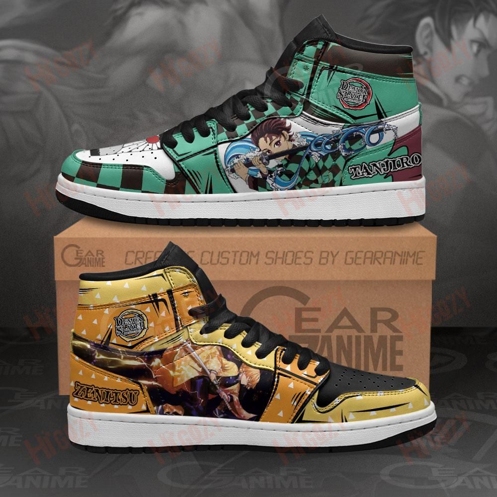 Tanjiro And Zenitsu Sneakers Breathing Form Demon Slayer Anime Shoes